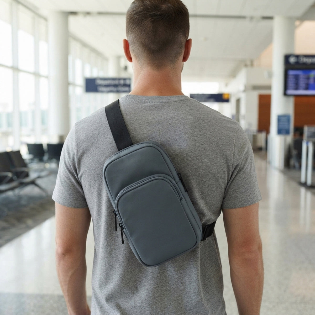 Men's Compact Nylon Sling Crossbody lifestyle photo