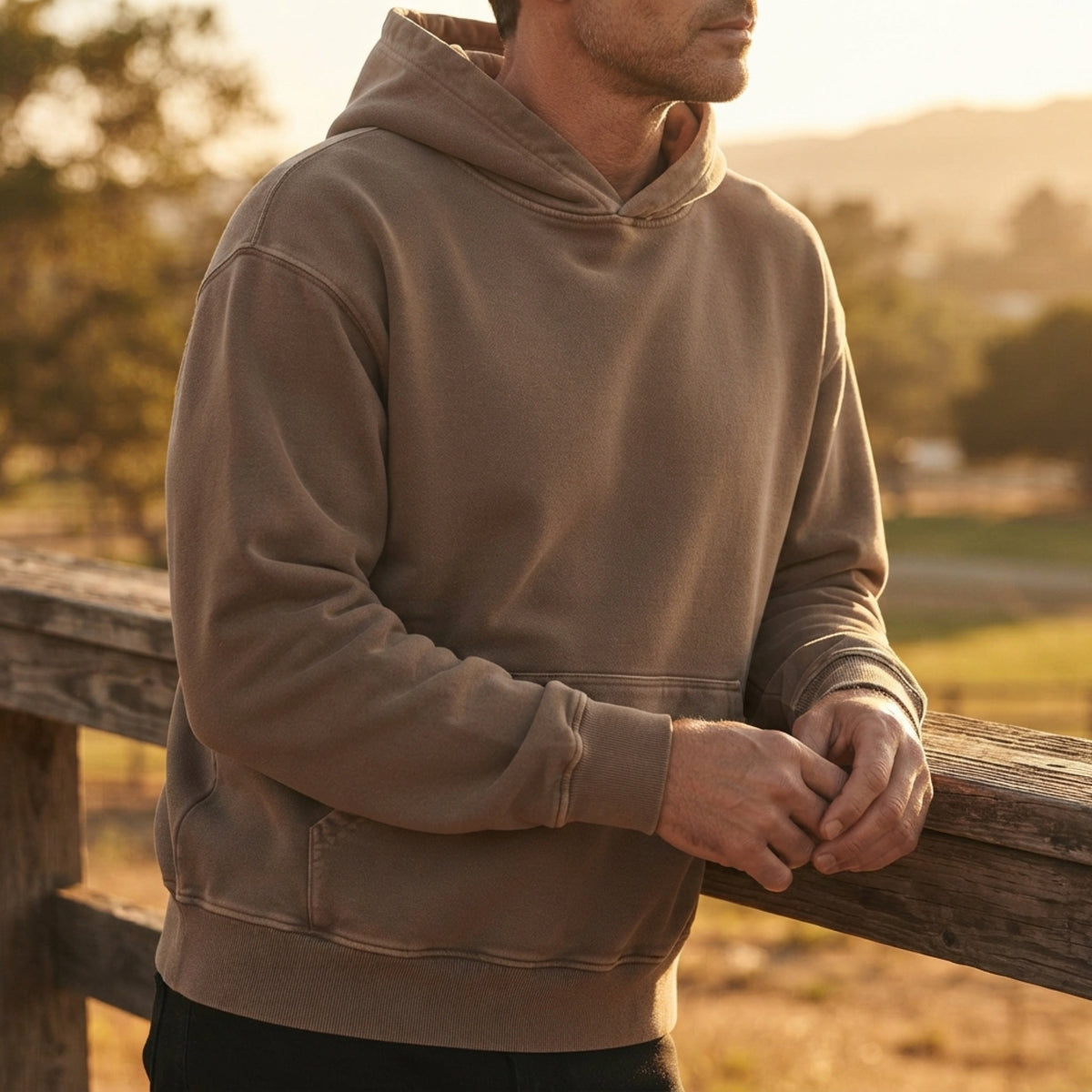 Men's Heavyweight Garment-Dyed Pullover Hoodie lifestyle photo