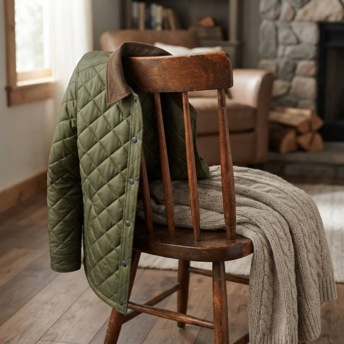 Men's Diamond-Quilted Liner Jacket lifestyle photo