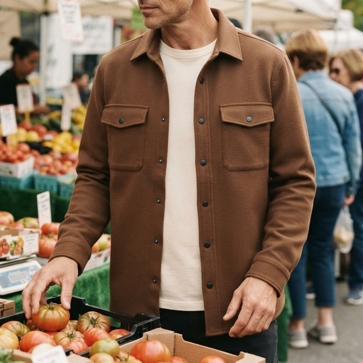 Men's Brushed Twill Overshirt lifestyle photo