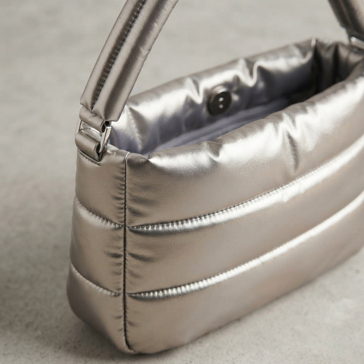 Women's Quilted Puffer Shoulder Bag lifestyle photo
