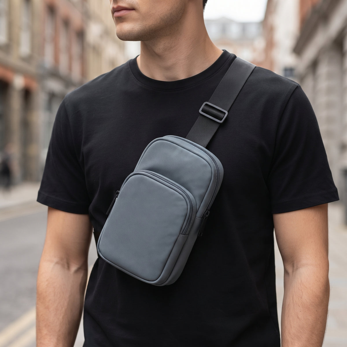 Men's Compact Nylon Sling Crossbody lifestyle photo