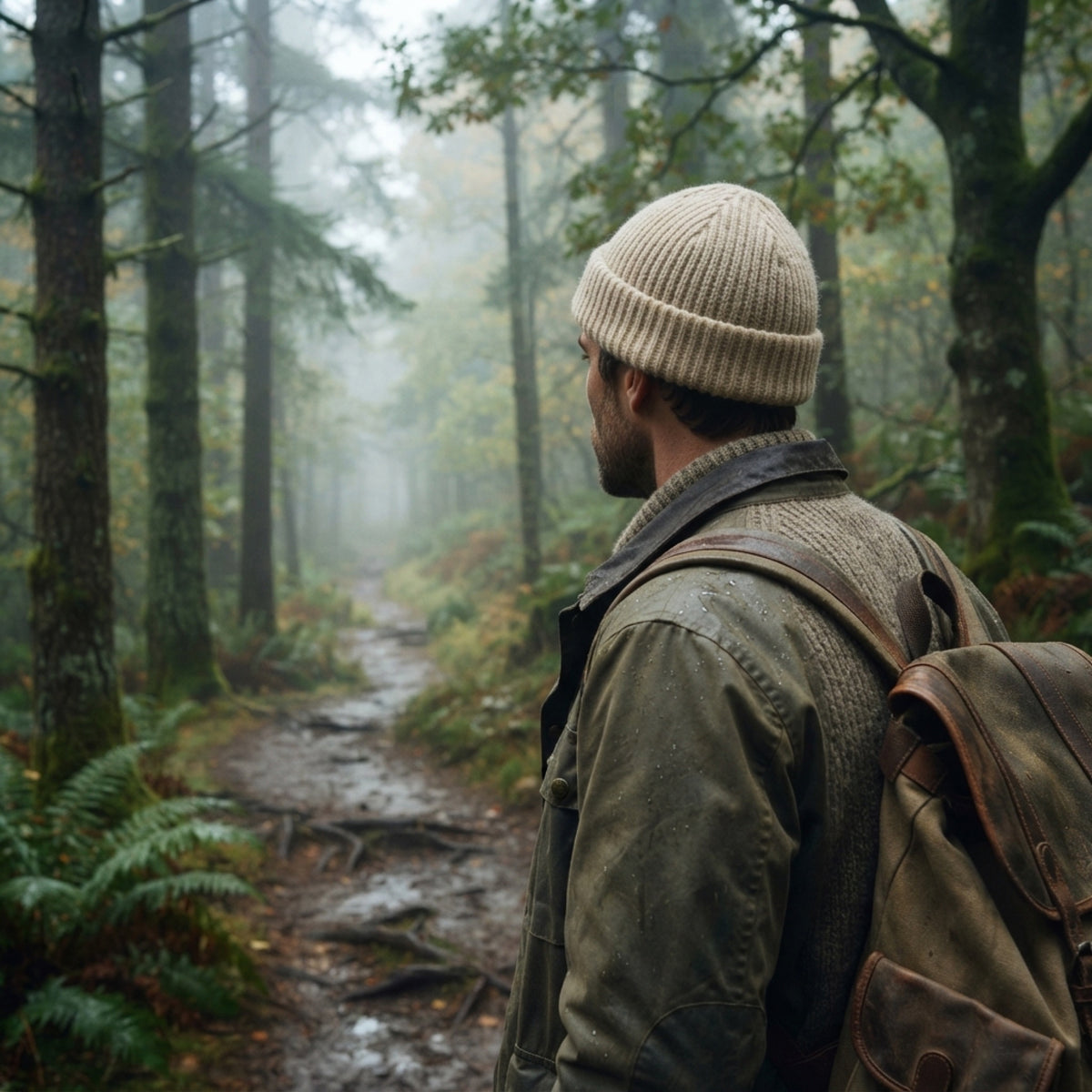 Men's Ribbed Fisherman Beanie lifestyle photo