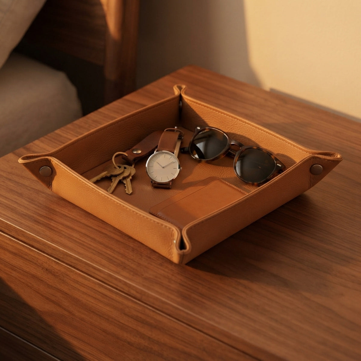 Men's Faux-Leather Valet Tray lifestyle photo