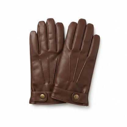 Men's Touchscreen Faux-Leather Gloves