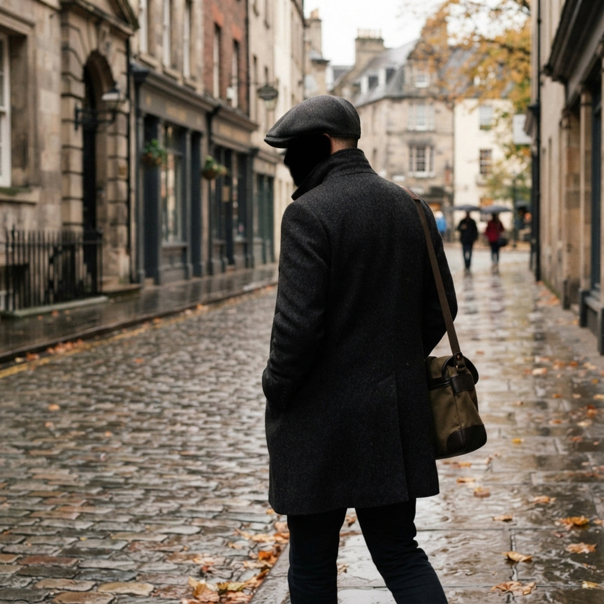 Men's Wool-Blend Herringbone Flat Cap lifestyle photo