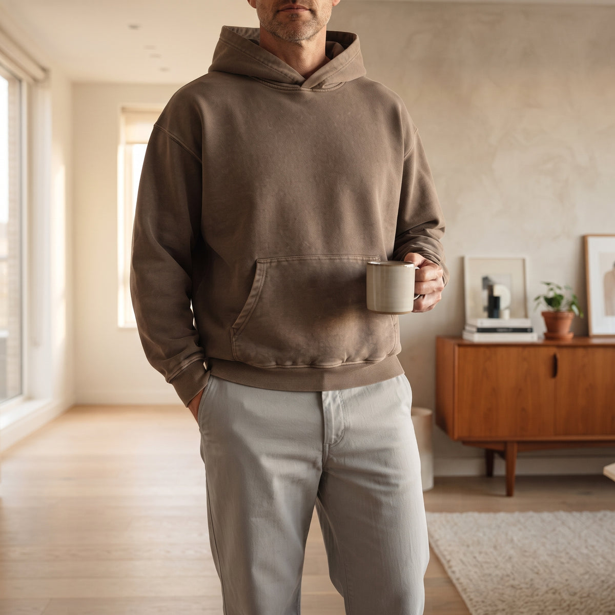 Men's Heavyweight Garment-Dyed Pullover Hoodie lifestyle photo