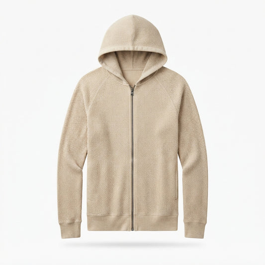 Men's Full-Zip Waffle Knit Hoodie