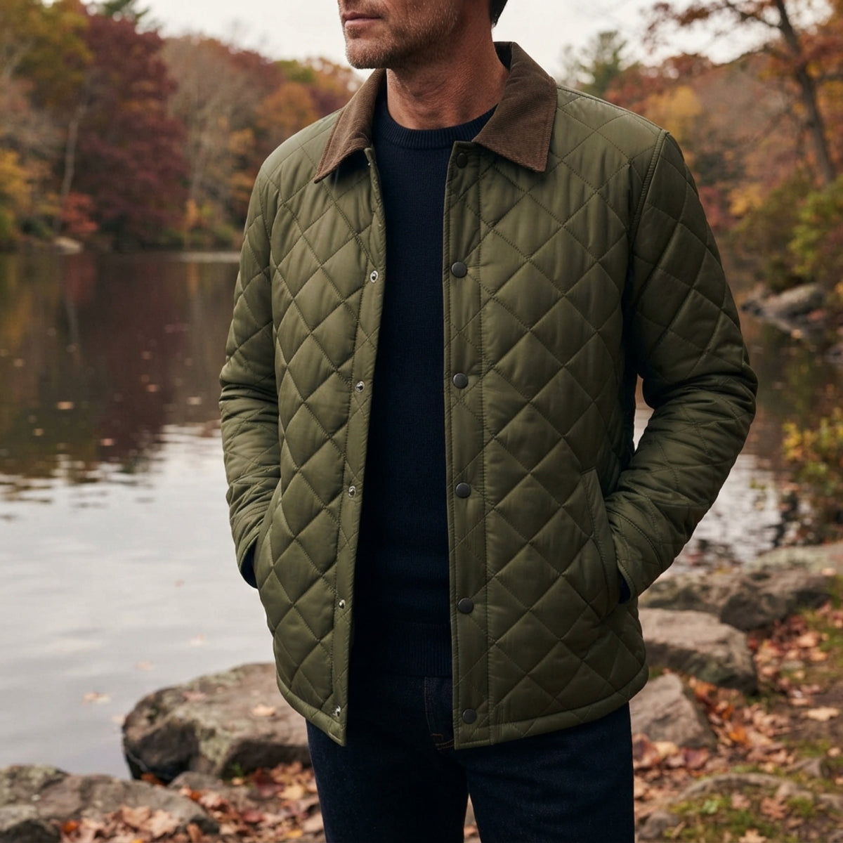 Men's Diamond-Quilted Liner Jacket lifestyle photo