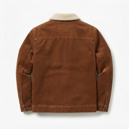 Men's Sherpa-Collar Corduroy Trucker Jacket back view