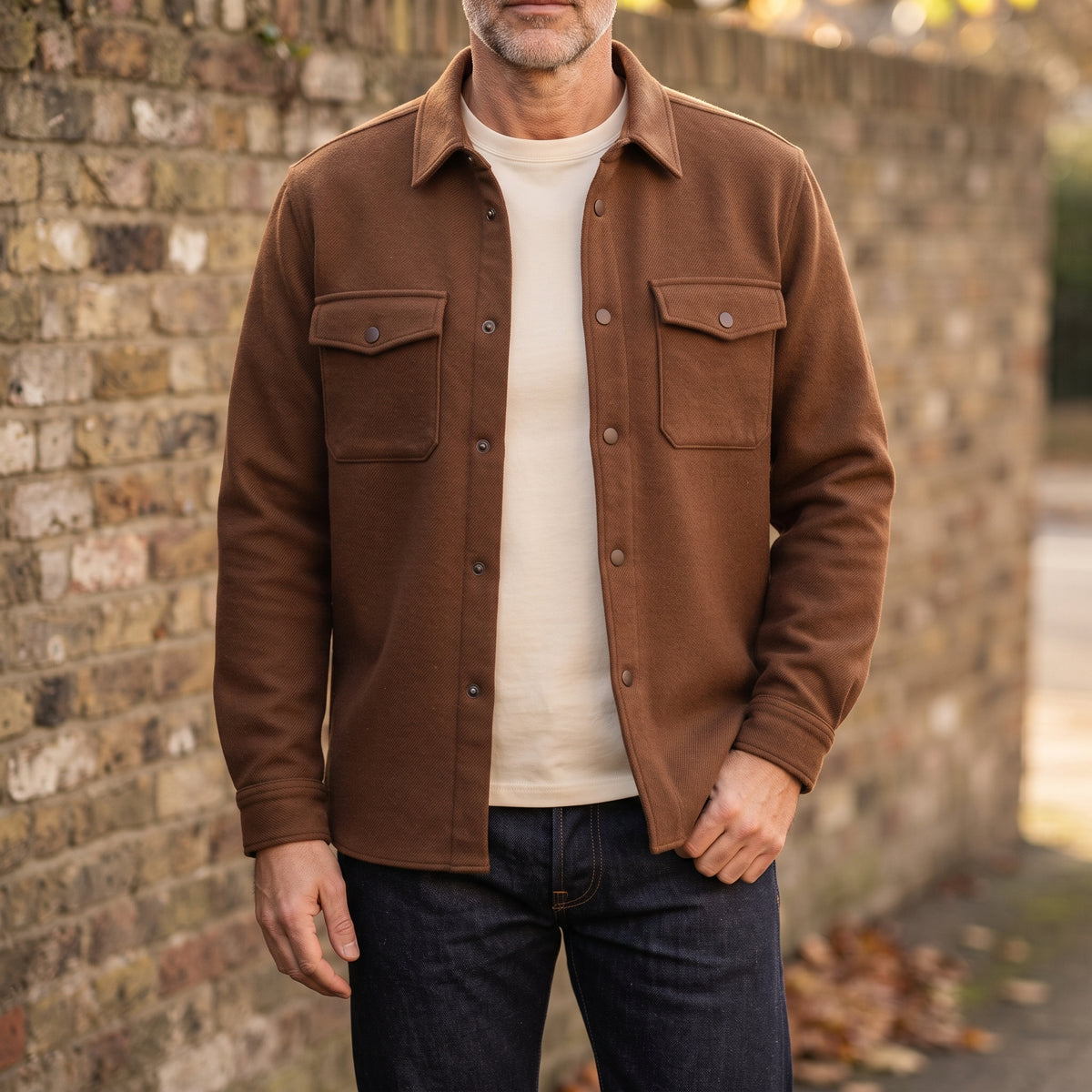 Men's Brushed Twill Overshirt lifestyle photo