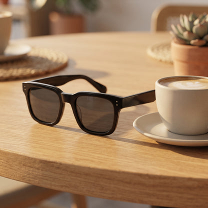 Men's Retro Square Polarized Sunglasses lifestyle photo