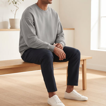Men's Oversized Heavyweight Cotton Crewneck lifestyle photo