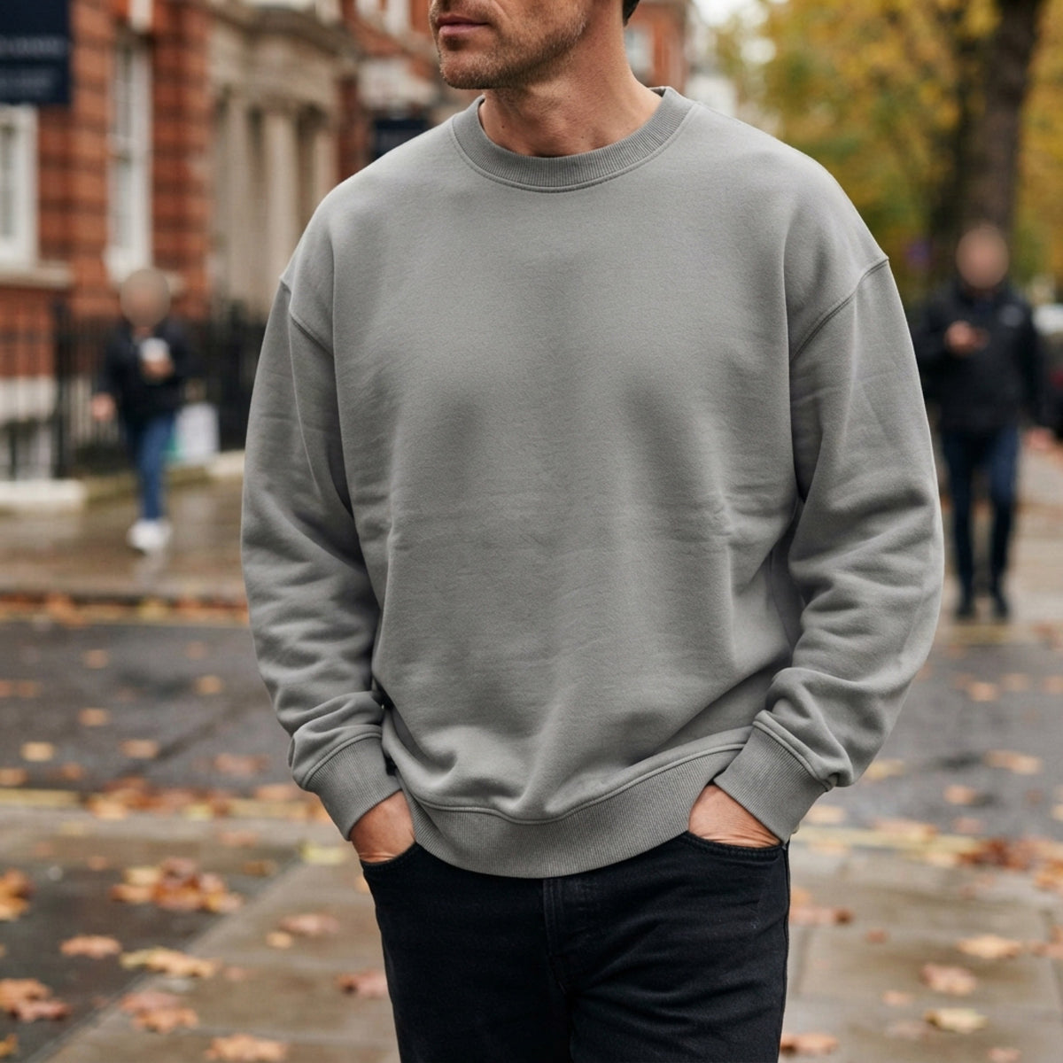 Men's Oversized Heavyweight Cotton Crewneck lifestyle photo
