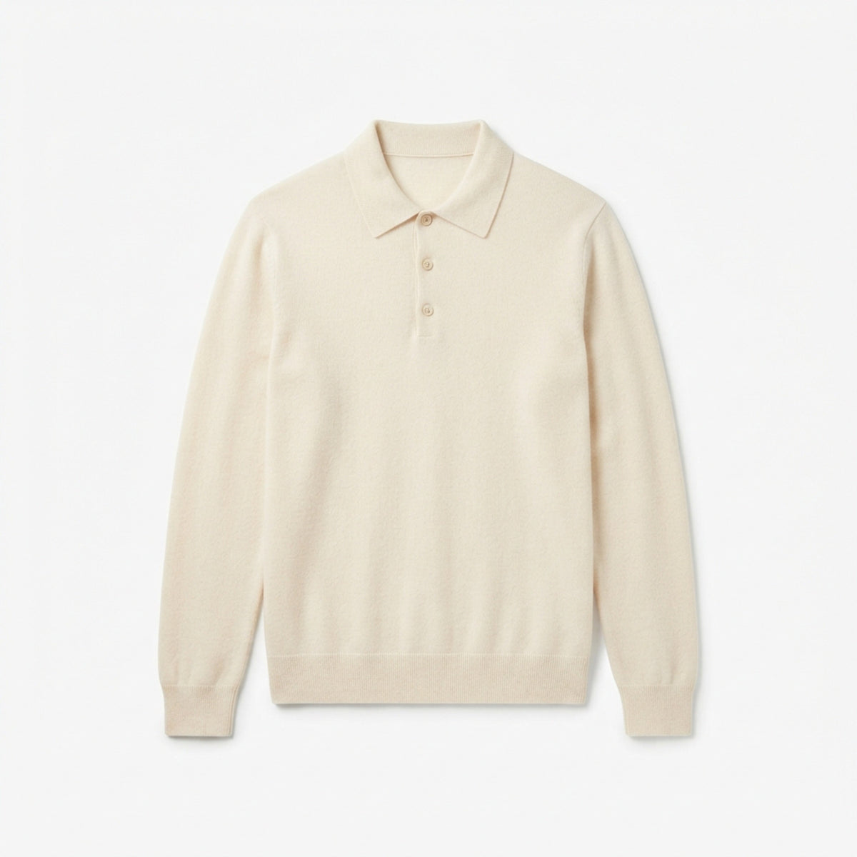 Men's Long-Sleeve Knit Polo Sweater
