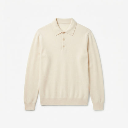 Men's Long-Sleeve Knit Polo Sweater