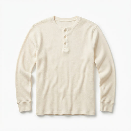 Men's Waffle Long-Sleeve Henley