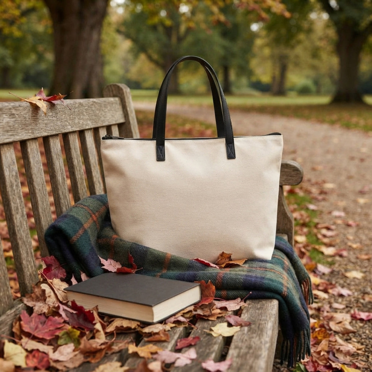 Women's Oversized Canvas Zip Tote lifestyle photo