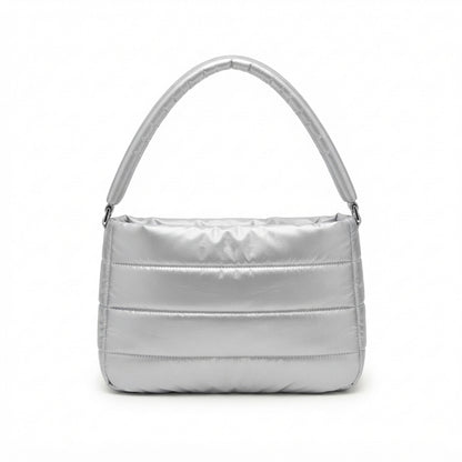 Women's Quilted Puffer Shoulder Bag back view