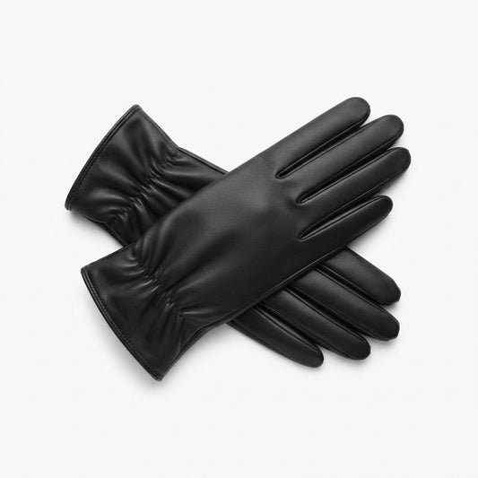 Women's Touchscreen Faux-Leather Gloves