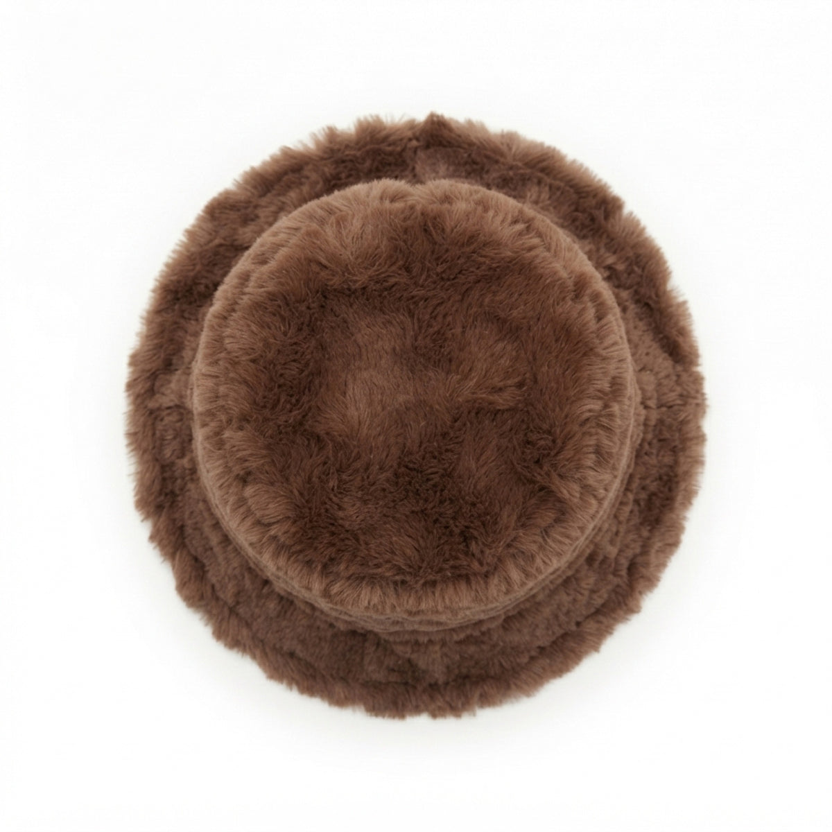 Women's Fuzzy Faux-Fur Bucket Hat top view
