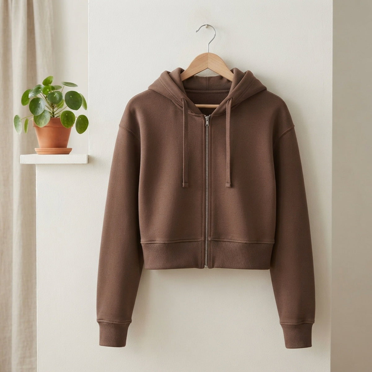 Women's Cropped Full-Zip Hoodie lifestyle photo