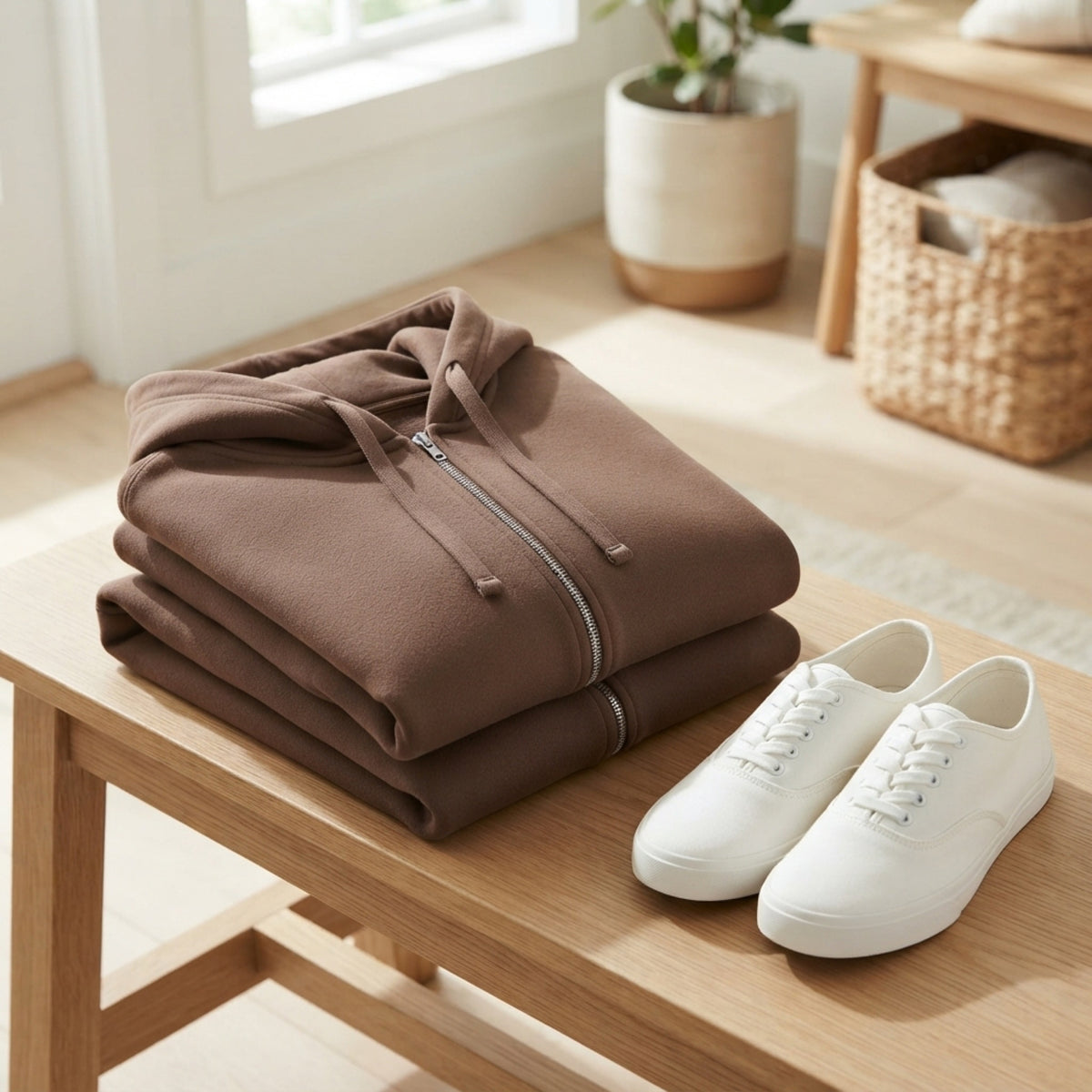 Women's Cropped Full-Zip Hoodie lifestyle photo