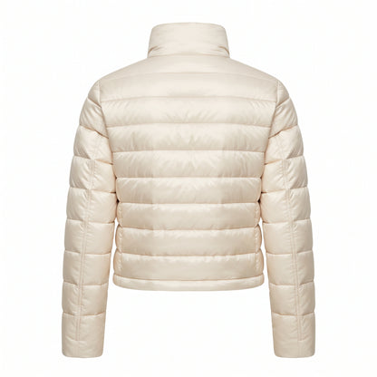 Women's Cropped Quilted Puffer Jacket back view