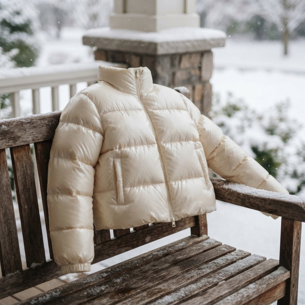 Women's Cropped Quilted Puffer Jacket lifestyle photo