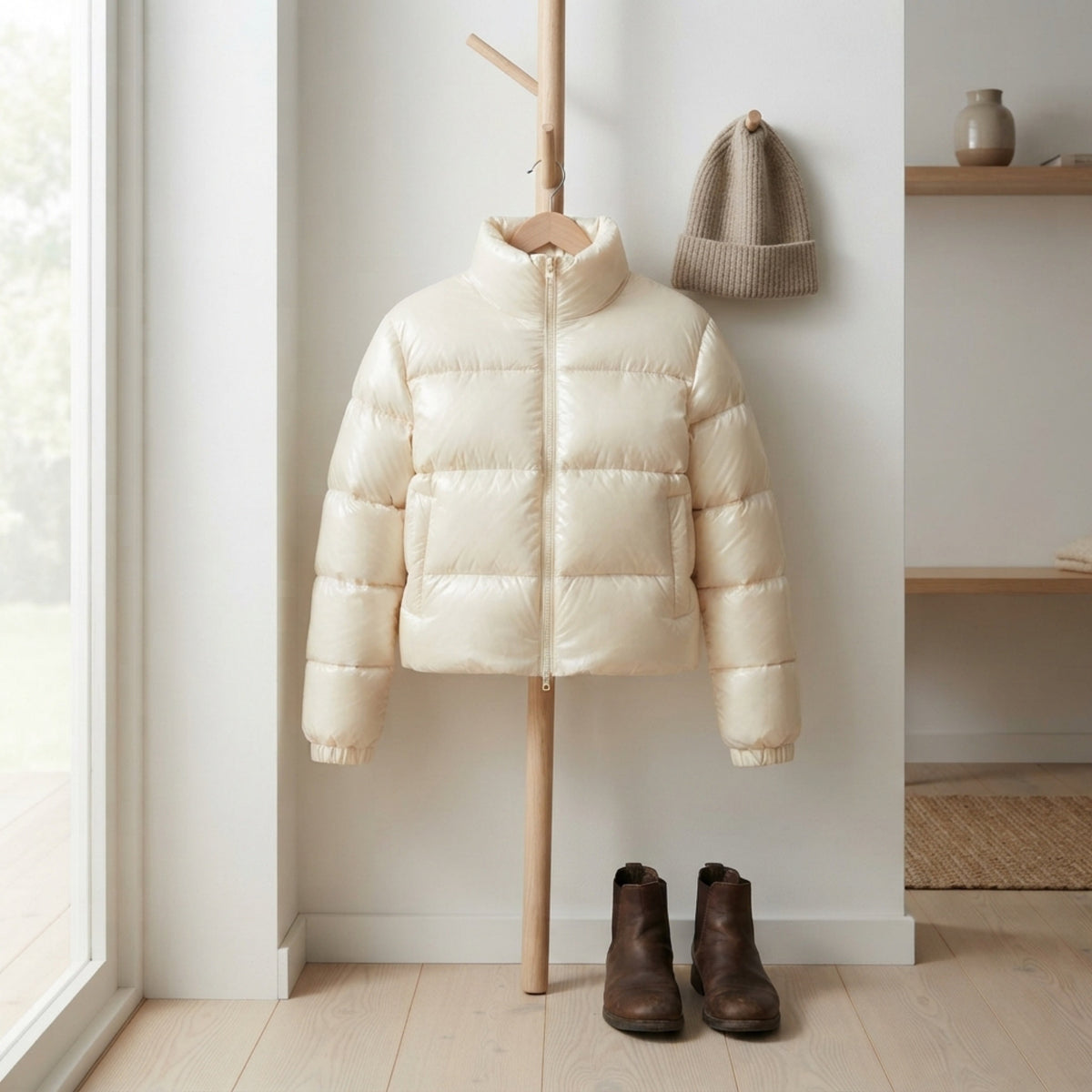 Women's Cropped Quilted Puffer Jacket lifestyle photo
