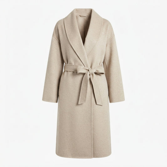 Women's Belted Wool-Blend Wrap Coat