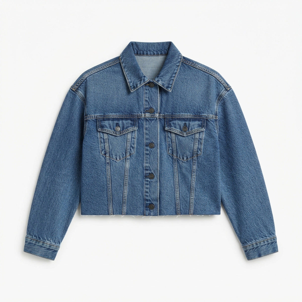 Women's Cropped Denim Trucker Jacket