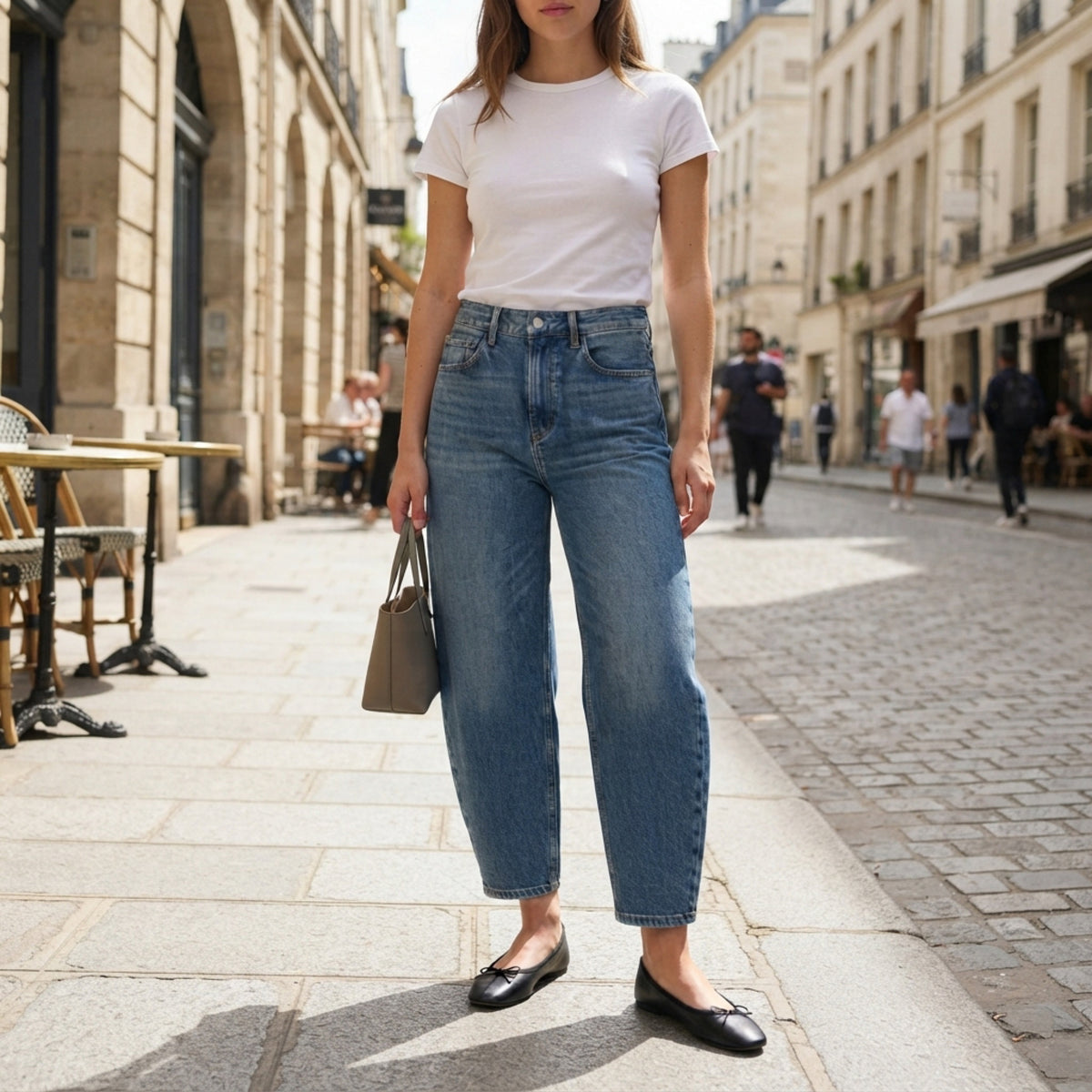 Women's Barrel-Leg Jeans lifestyle photo
