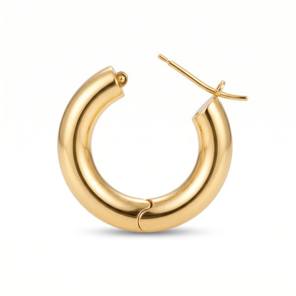 Women's Chunky Gold-Tone Hoop Earrings alternate view