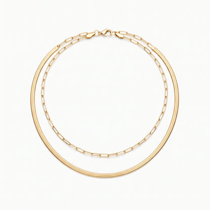 Women's Layered Paperclip Chain Necklace
