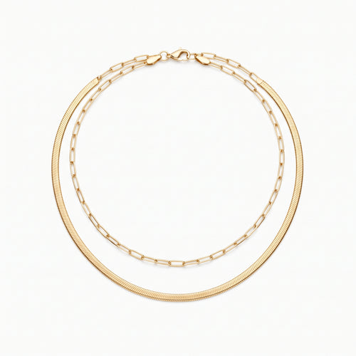 Women's Layered Paperclip Chain Necklace