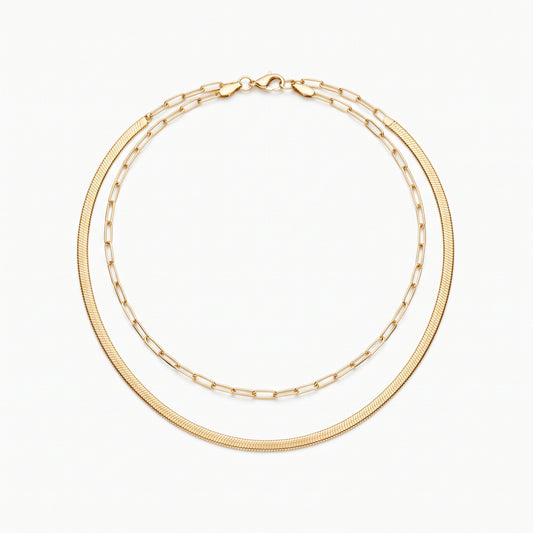 Women's Layered Paperclip Chain Necklace