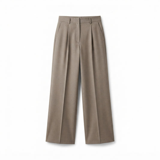 Women's Pleated Wide-Leg Trousers