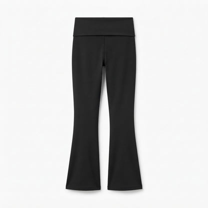 Women's Fold-Over Waist Flare Leggings back view