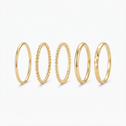 Women's Gold-Tone Stackable Ring Set (5-Piece)