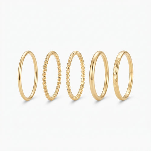 Women's Gold-Tone Stackable Ring Set (5-Piece)