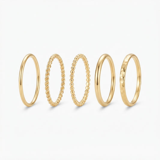 Women's Gold-Tone Stackable Ring Set (5-Piece)