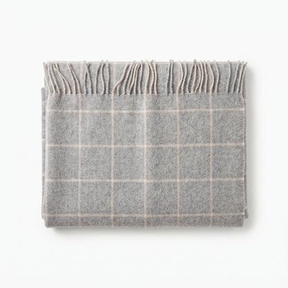 Women's Oversized Blanket Scarf in grey windowpane check