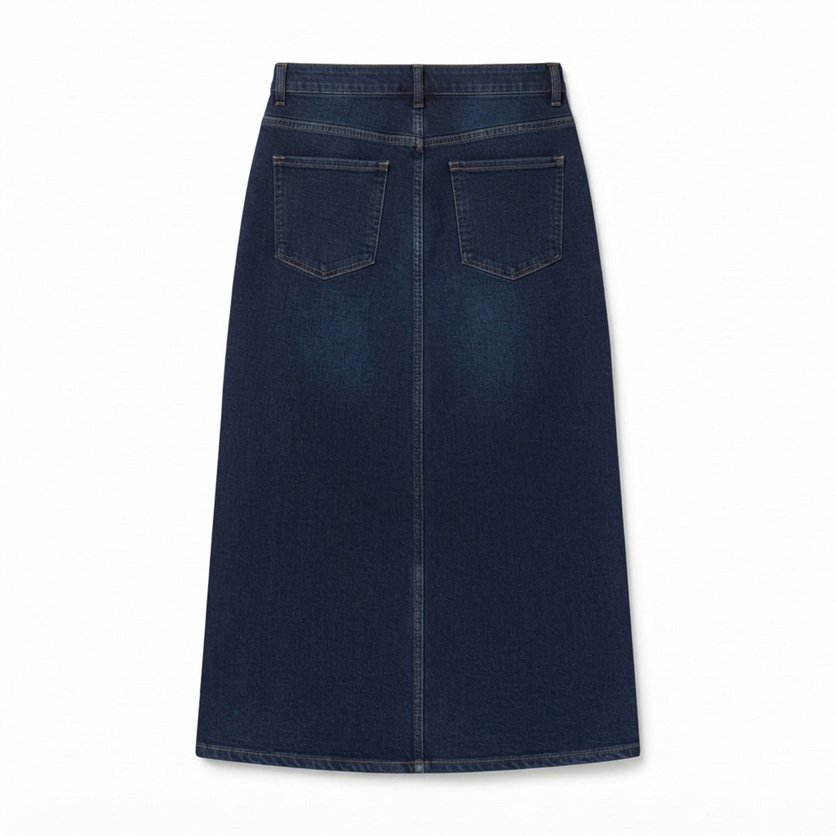 Women's Denim Cargo Maxi Skirt back view