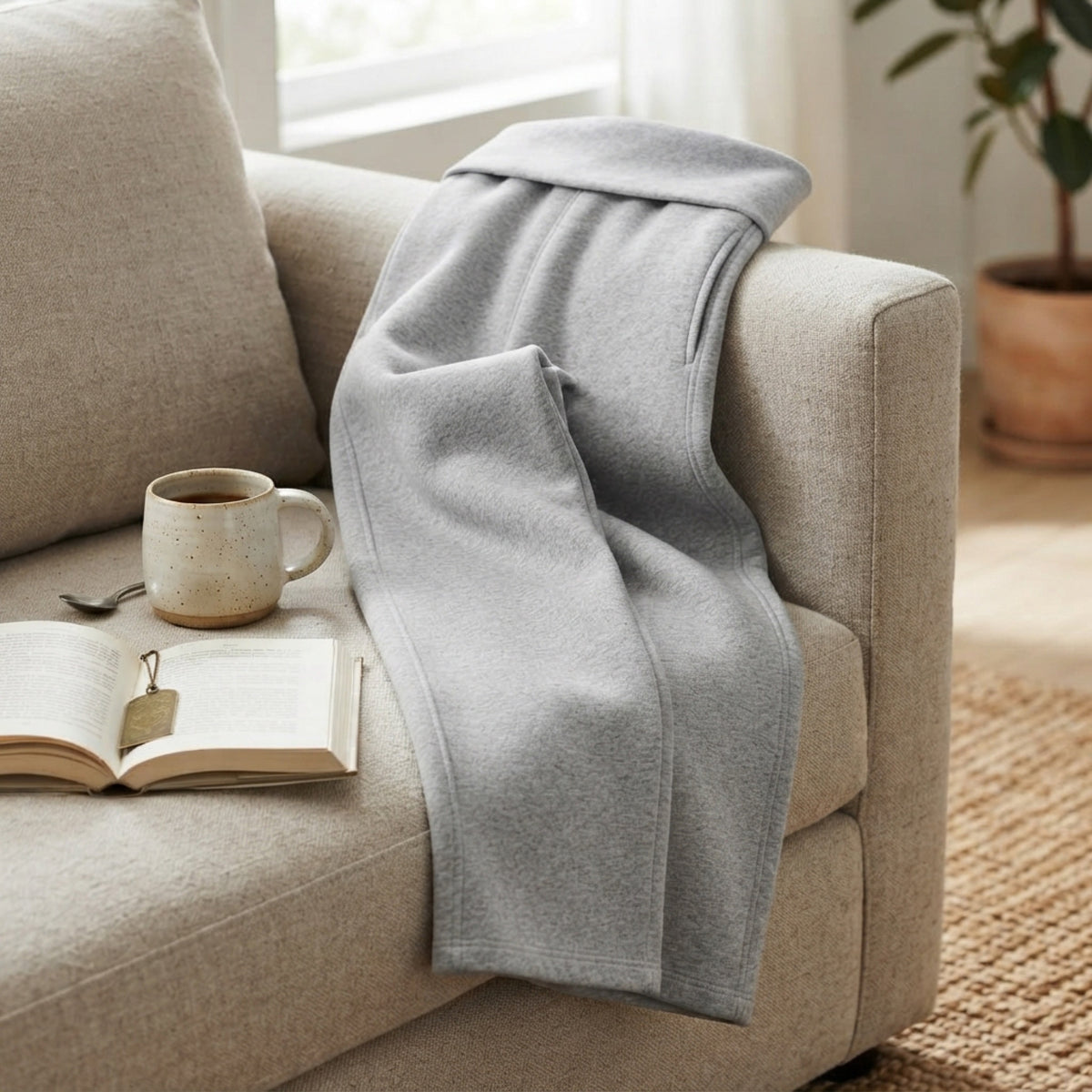 Women's Wide-Leg Fleece Sweatpants lifestyle photo