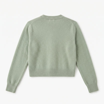 Women's Cropped Button Cardigan back view