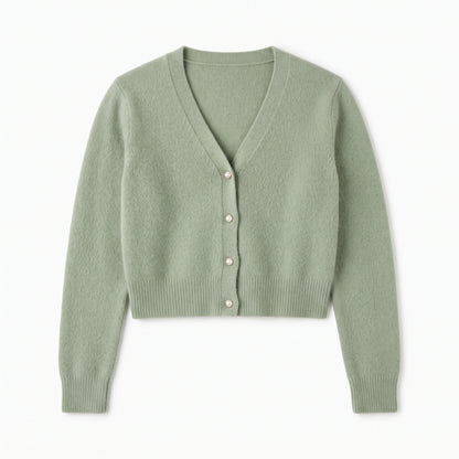 Women's Cropped Button Cardigan