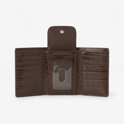 Women's Croc-Embossed Compact Snap Wallet alternate view