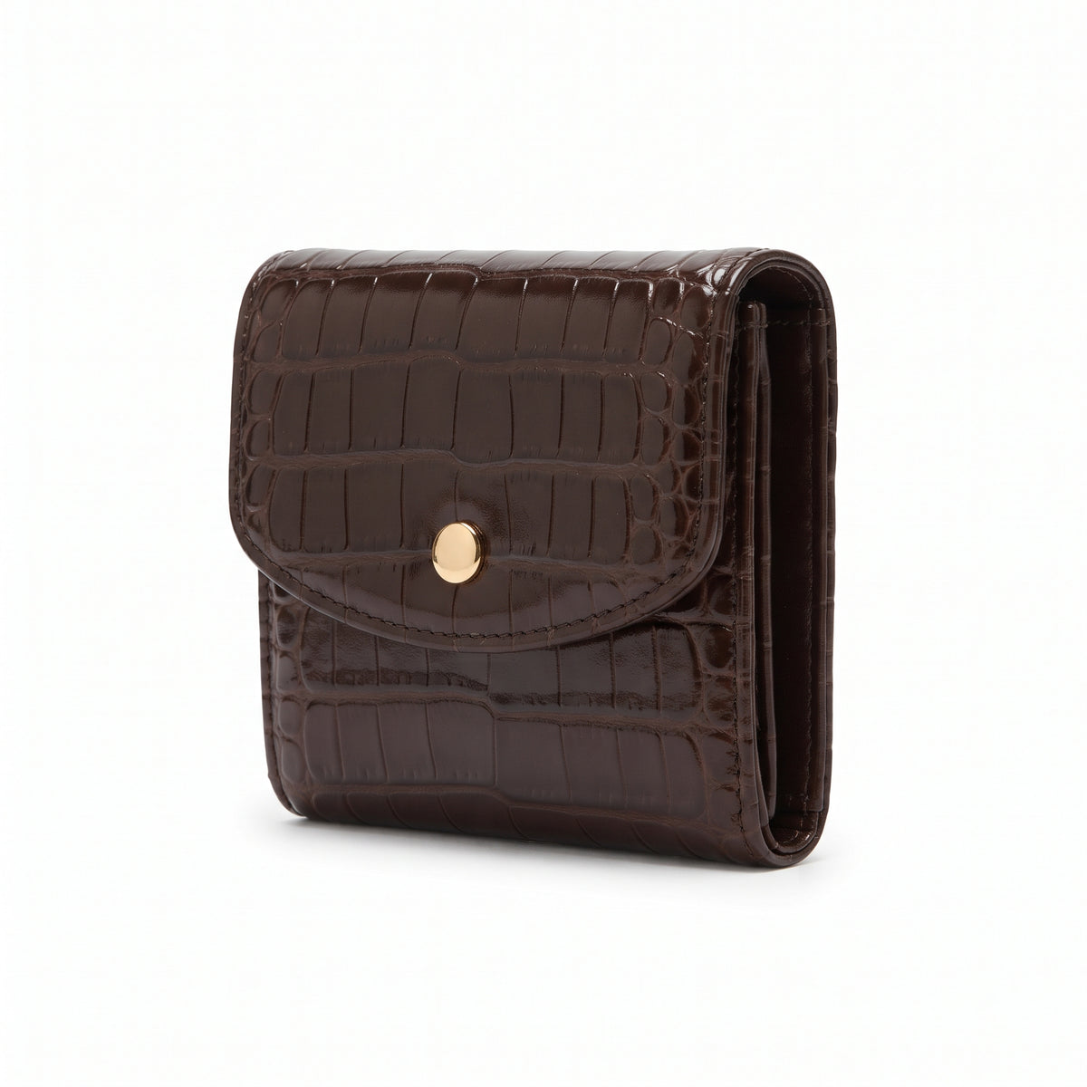 Women's Croc-Embossed Compact Snap Wallet