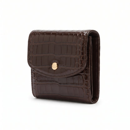 Women's Croc-Embossed Compact Snap Wallet